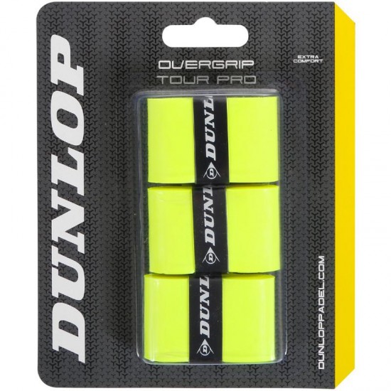 Blister Dunlop 3 Overgrips Tour Pro Amarillo Fluor