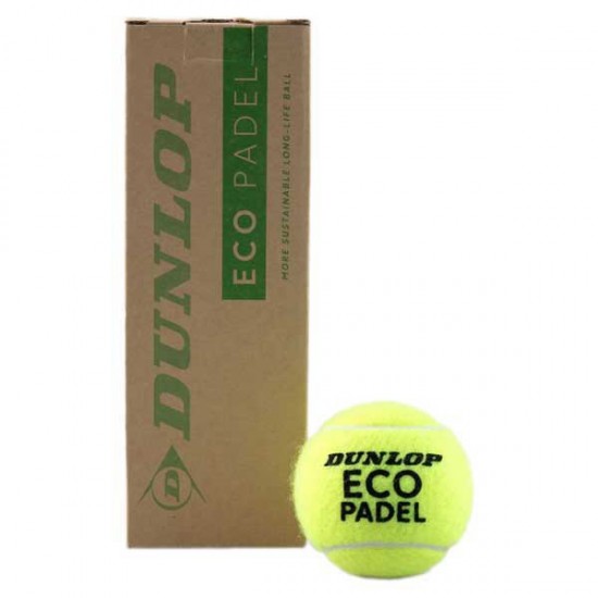 Bote de 3 Pelotas Dunlop Eco padel