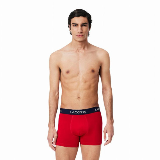 Boxers Lacoste Pique Azul Marino Blanco Rojo 3 Unidades