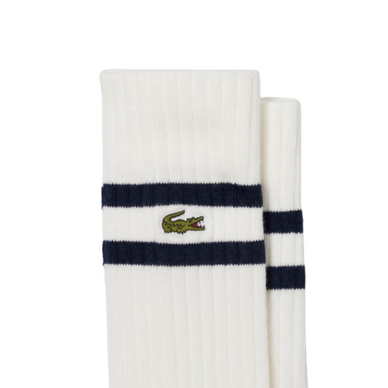 Calcetines Lacoste Corte Alto Marino Blanco 2 Pares