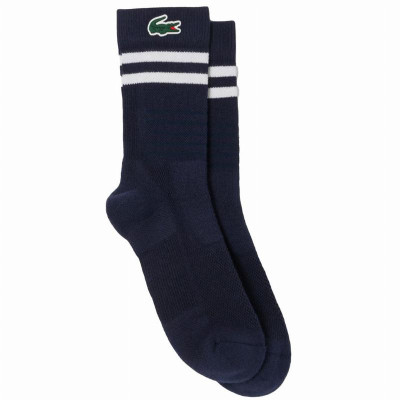 Calcetines Lacoste Sport Corte Alto Marino Blanco 1 Par