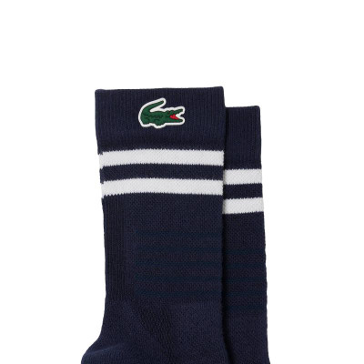 Calcetines Lacoste Sport Corte Alto Marino Blanco 1 Par