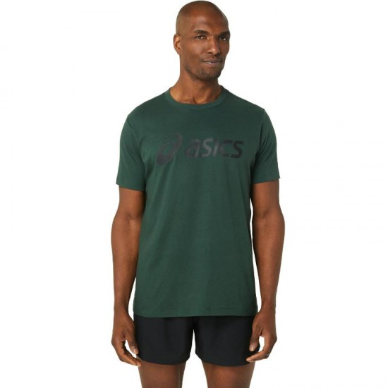 Camiseta Asics Big Logo Verde Bosque Negro