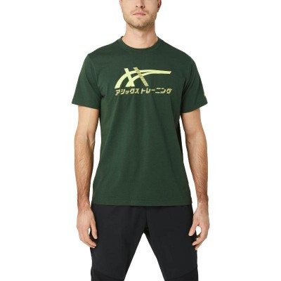 Camiseta Asics Tiger Verde Bosque Amarillo