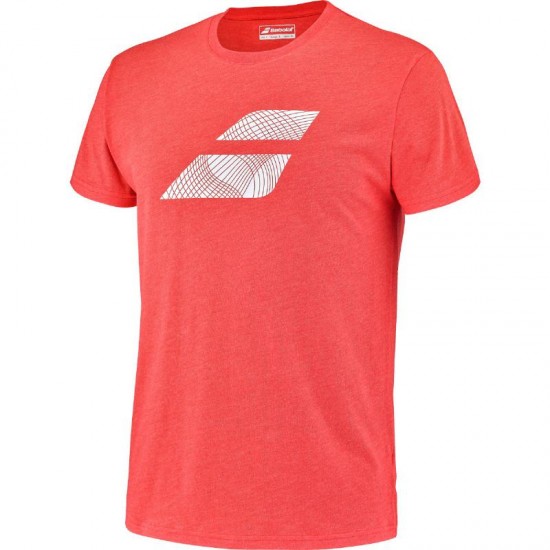 Camiseta Babolat Exercise Big Flag Rojo Jaspeado