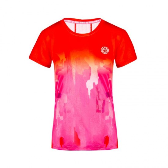 Camiseta Bidi Badu Eve Tech Rojo Rosa Mujer