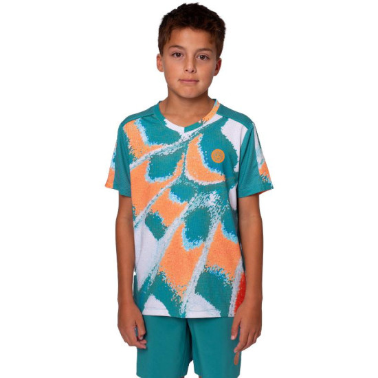 Camiseta Bidi Badu Melbourne V-Neck Petroleo Naranja Junior
