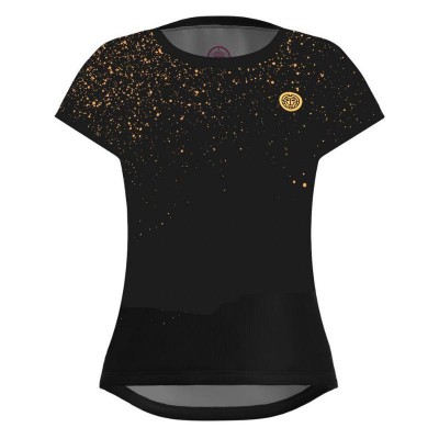 Camiseta Bidi Badu Paris Capsleeve Negro Dorado Mujer