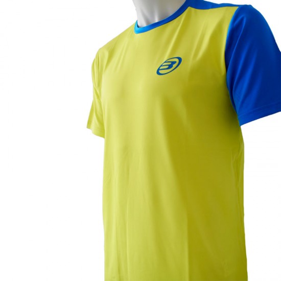 Camiseta Bullpadel Challenger Amarillo Limon Fluor Azul Real