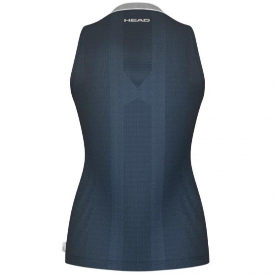 Camiseta Head Performance Azul Marino Plata Mujer
