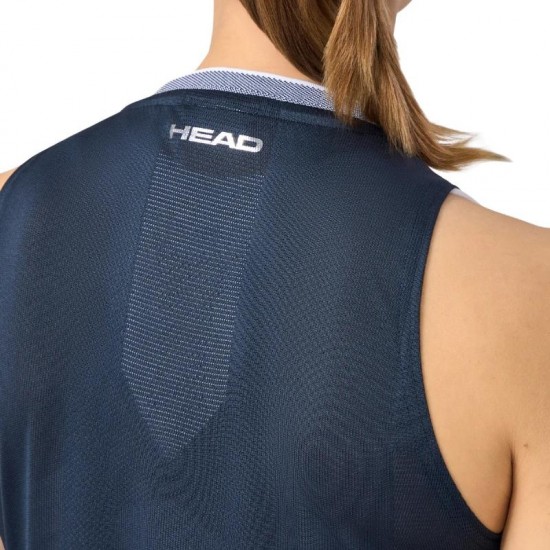 Camiseta Head Performance Azul Marino Plata Mujer