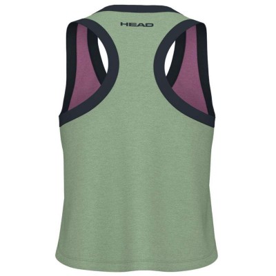 Camiseta Head Play Crop Top Rosa Verde Mujer