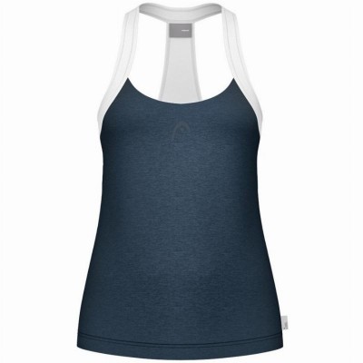 Camiseta Head Play Tech Azul Marino Blanco Mujer