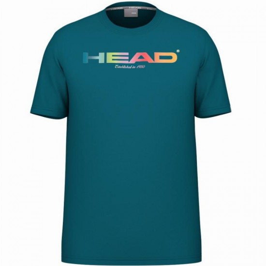 Camiseta Head Rainbow Azul Teal