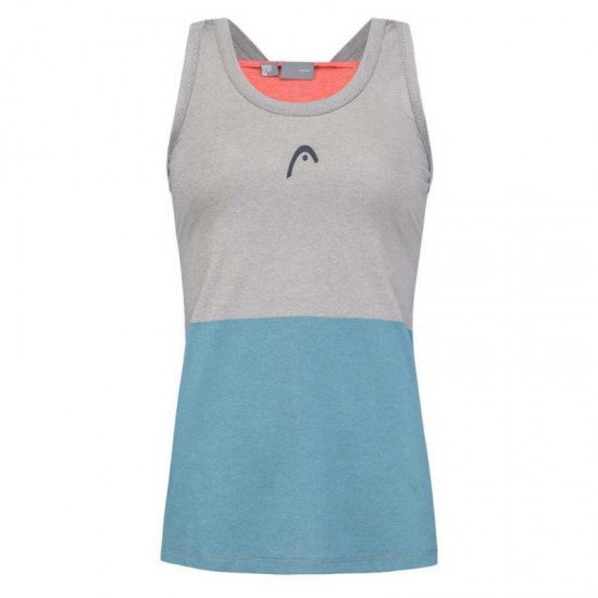 Camiseta Head Tech Top Gris Azul Electrico Mujer