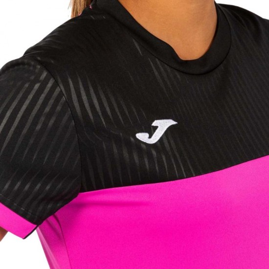 Camiseta Joma Montreal Rosa Negro Mujer