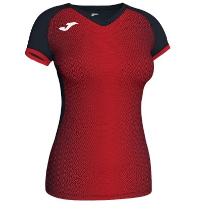 Camiseta Joma Supernova Negro Rojo Mujer