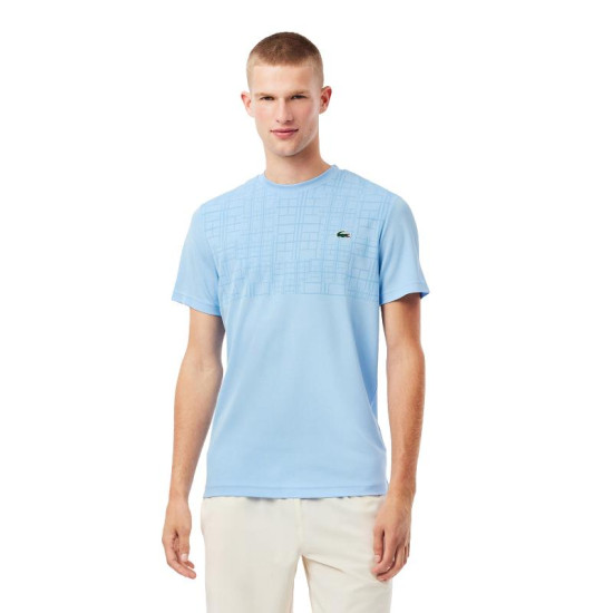 Camiseta Lacoste Novak Djokovic Ultra Dry Azul Pastel