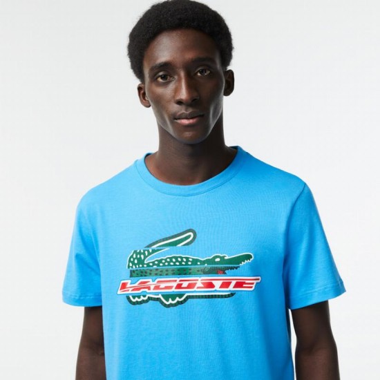 Camiseta Lacoste Sport Algodon Ecologico Azul