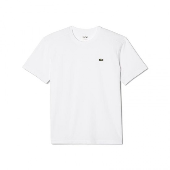 Camiseta Lacoste Sport Bordado Blanco Logo Verde