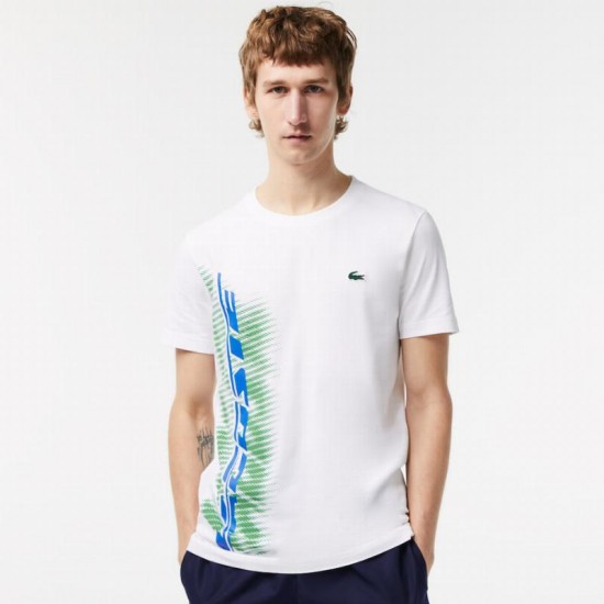 Camiseta Lacoste Sport Marca Contraste Blanco