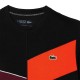 Camiseta Lacoste Sport Regular Fit Sin Costuras Negro Naranja