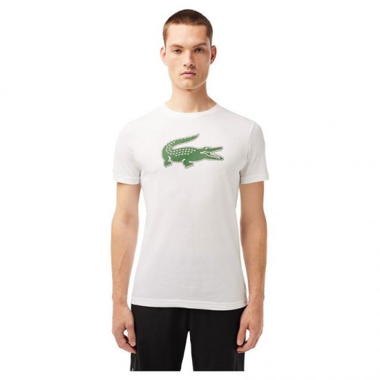 Camiseta Lacoste Sport Transpirable Blanco Verde