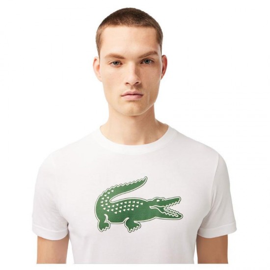 Camiseta Lacoste Sport Transpirable Blanco Verde