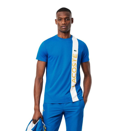 Camiseta Lacoste Sport Ultra Dry Azul Blanco