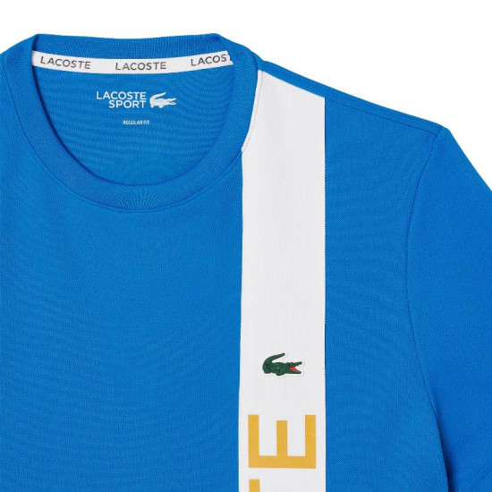Camiseta Lacoste Sport Ultra Dry Azul Blanco