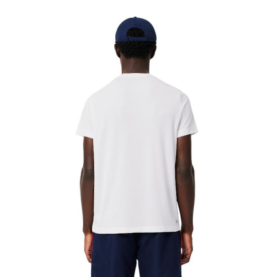 Camiseta Lacoste Sport Ultra Dry Blanco Azul Marino