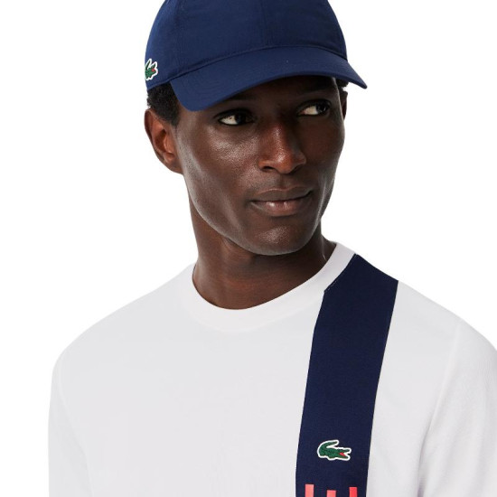 Camiseta Lacoste Sport Ultra Dry Blanco Azul Marino
