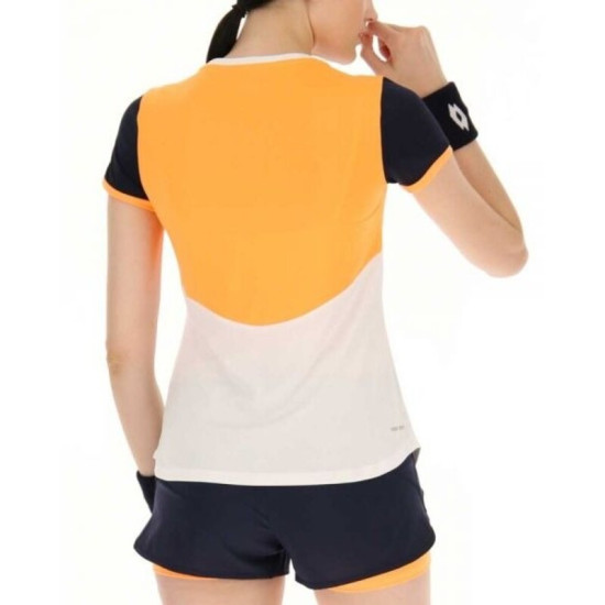 Camiseta Lotto Top IV Blanco Naranja Mujer