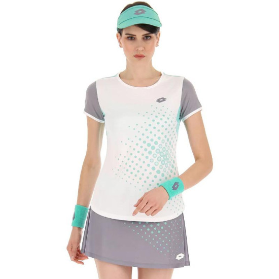 Camiseta Lotto Top IV Blanco Verde Mujer