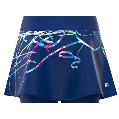 Falda Bidi Badu Decoration Printed Wavy Azul Oscuro