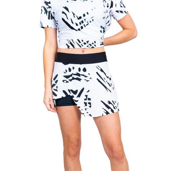 Falda Bidi Badu Melbourne Printed Cut Out Blanco Negro