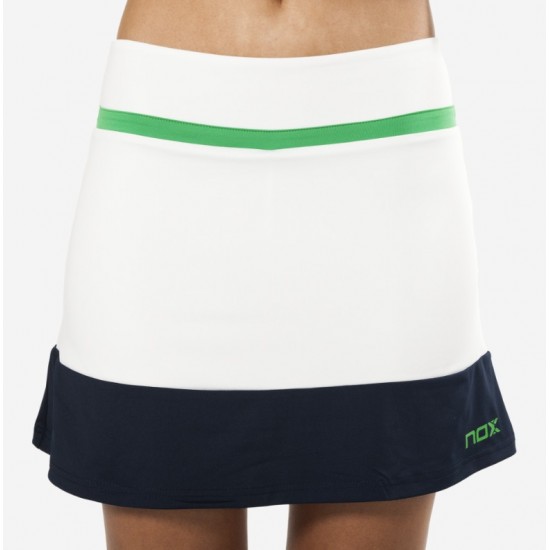 Falda Nox Pro Blanca Logo Verde