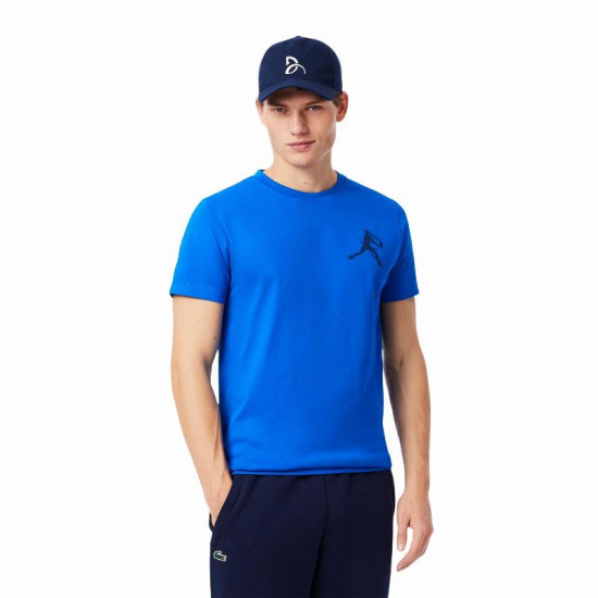 Pack Camiseta Lacoste Novak Djokovic Azul y Gorra Marino