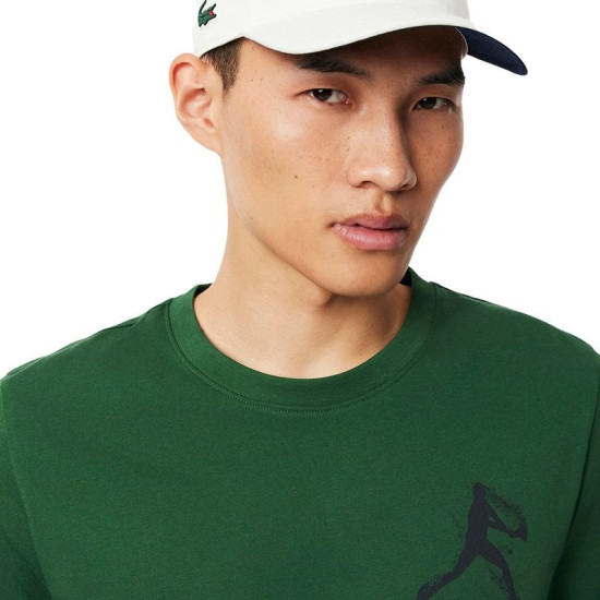 Pack Camiseta Lacoste Novak Djokovic Verde y Gorra Blanco