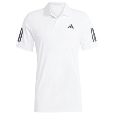 Polo Adidas Club 3 Stripes Blanco Negro