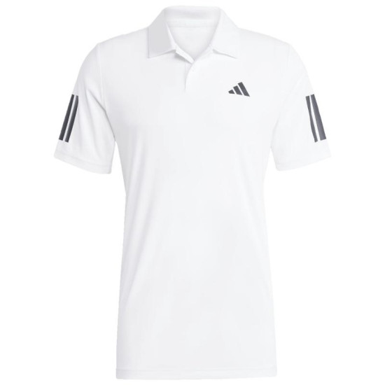 Polo Adidas Club 3 Stripes Blanco Negro