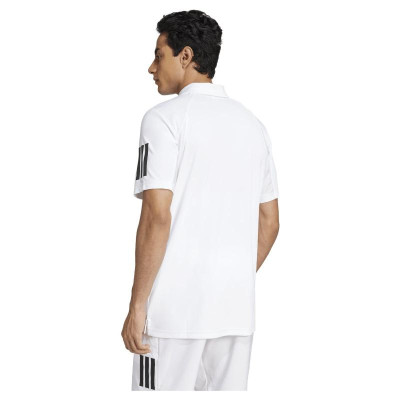 Polo Adidas Club 3 Stripes Blanco Negro