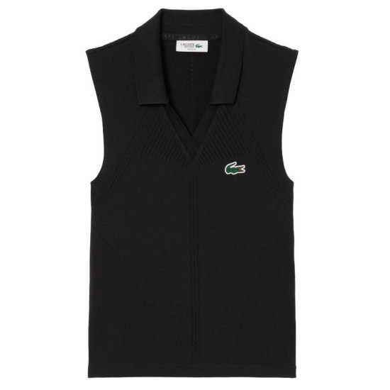 Polo Lacoste Tight Fit Negro Mujer