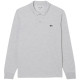 Polo Manga Larga Lacoste Regular Fit Algodon Gris Vigore