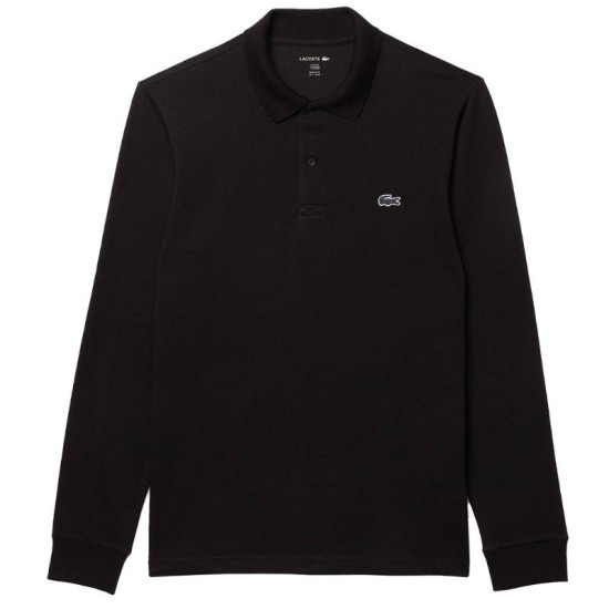 Polo Manga Larga Lacoste Regular Fit Algodon Negro