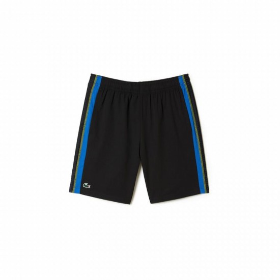 Short Lacoste Sport Negro Amarillo