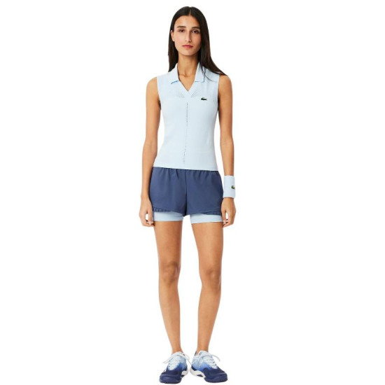 Short Lacoste Ultra Dry Violeta Azul Mujer