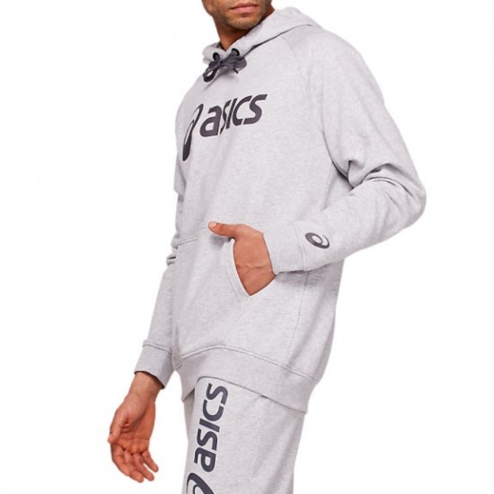 Sudadera Asics Logo Grande Gris Claro Gris Oscuro