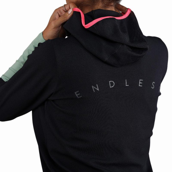 Sudadera Endless Breath Line Negro Verde Forest