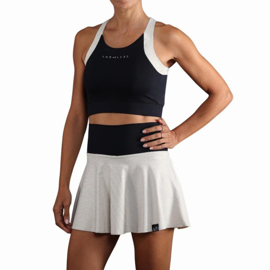 Top Endless Crop Negro Dorado